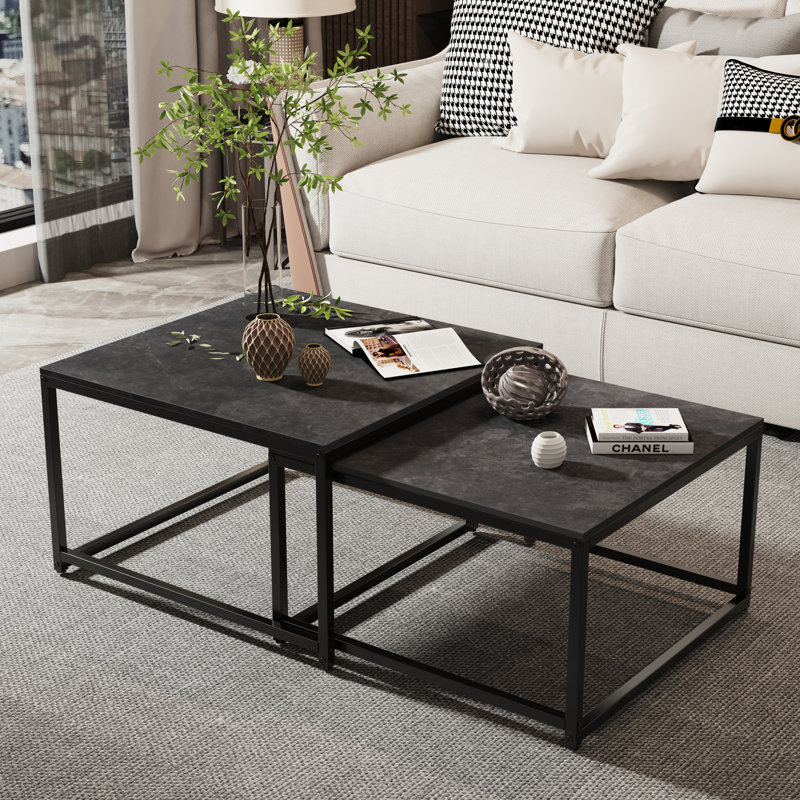 Latitude Run® Stone Top Nesting Coffee Table & Reviews | Wayfair